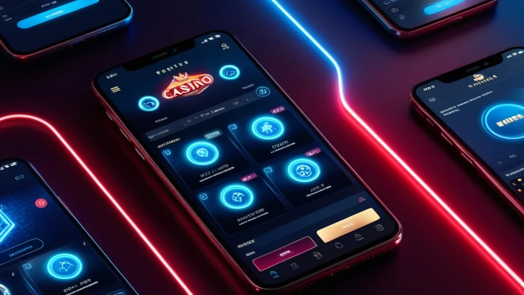 Schermata mobile con lobby, filtri e notifiche dell'app casinò